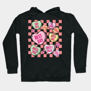 Retro Valentines Day Candy Conversation Hearts Girls Hoodie